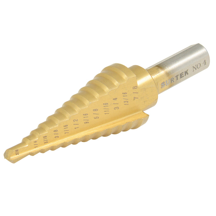 Broca escalonada de acero de alta velocidad #3, 3/16"- 7/8" Surtek