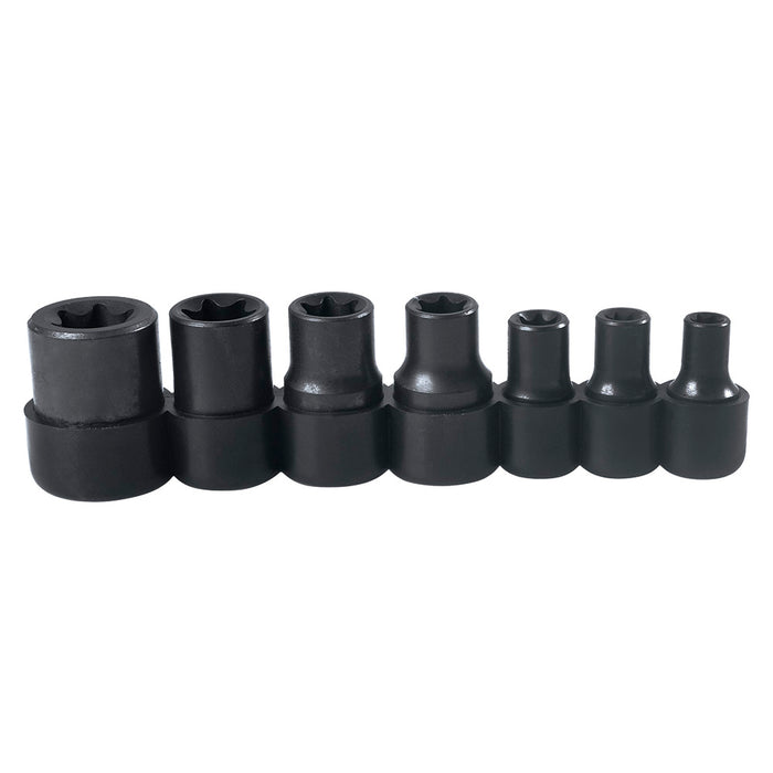 Juego de dados con punta torx hembra cuadro de 1/4" y 3/8", 7 piezas Urrea