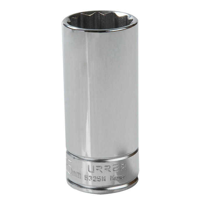 Dado largo cuadro de 1/2", 12 puntas, métrico, 25 mm Urrea