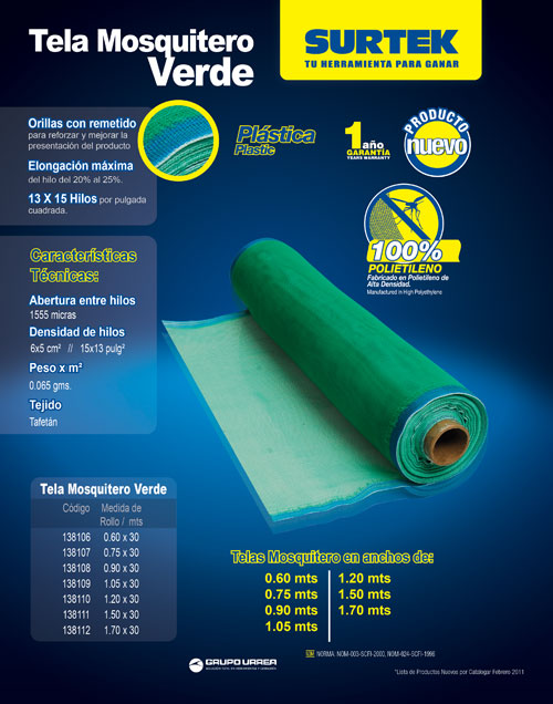 Tela para mosquitero de plástico gris 1.05 x 30 m Surtek