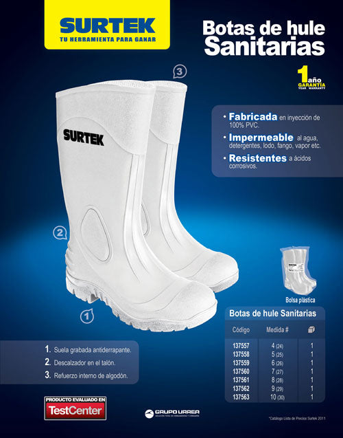 Botas plásticas sanitarias #30 cm Surtek