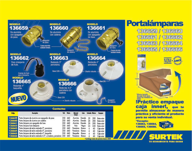 Portalámpara redonda de porcelana para techo 3", color blanco Surtek