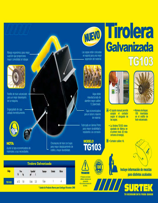 Tirolera de lámina 2.5 Lt Surtek