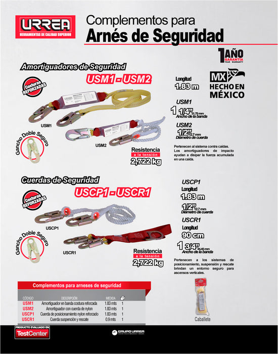 Cable de seguridad de suspensión y rescate de poliéster Urrea