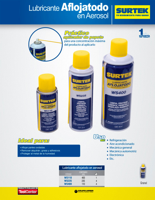 Aceite aflojatodo 400 ml Surtek