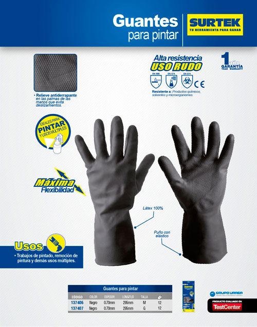 Guantes de látex para pintor M Surtek