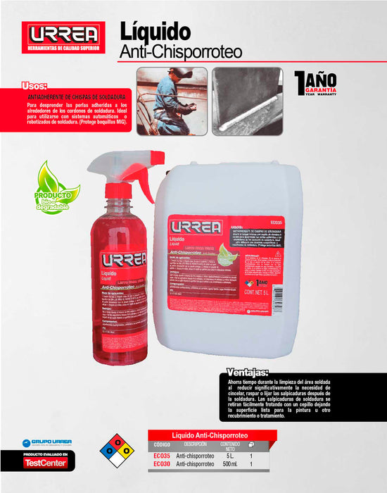 Líquido anti-chisporroteo 0.5 Lt Urrea