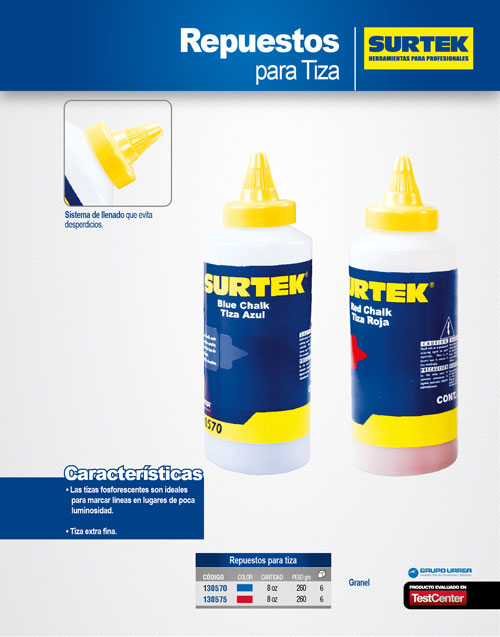 Repuesto para tiza roja 227 g Surtek
