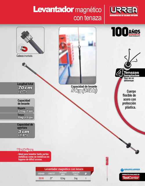 Levantador magnético con tenaza 5 kg Urrea