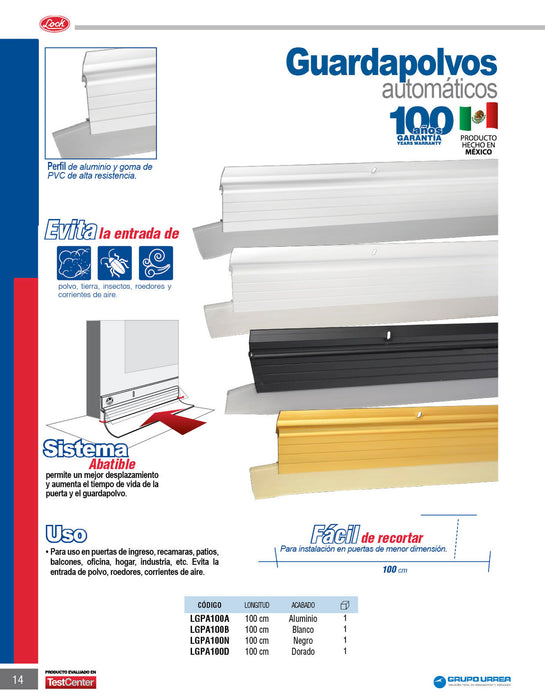 Guardapolvo automático acabado blanco 100 cm Lock