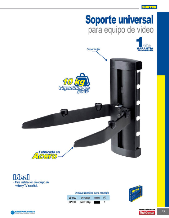 Soporte universal para equipo de video, 10 kg Surtek
