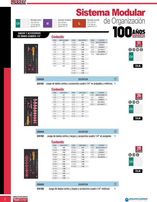 Juego de dados cuadro de 3/8" varias puntas 22 piezas, CH108-C Urrea