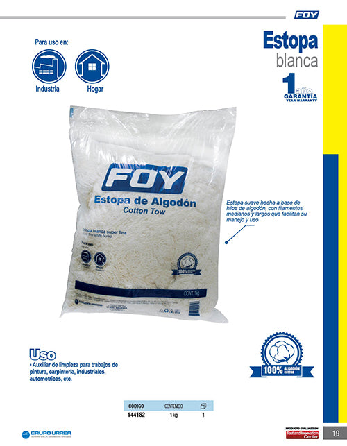 Estopa de algodón 1 kg Foy