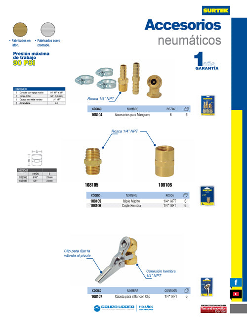 Accesorios para manguera, 6 piezas Surtek