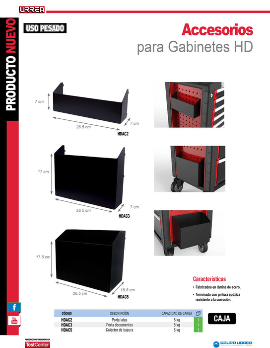 Colector de basura para gabinete serie HD Urrea