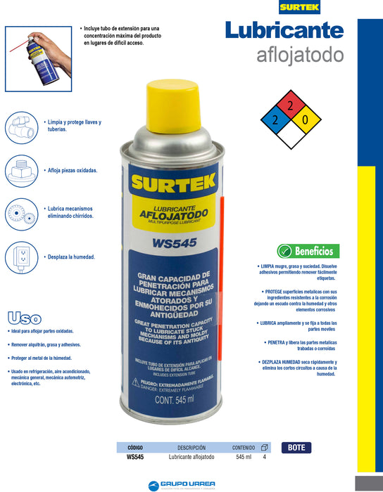 Aceite aflojatodo 545 ml Surtek
