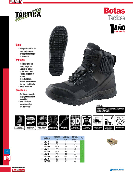 Botas de seguridad tácticas con casquillo de resina termoplástica #26.5 cm Urrea