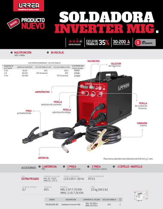 Punta antorcha para soldadora SOLM1020-BV, 1 mm Urrea