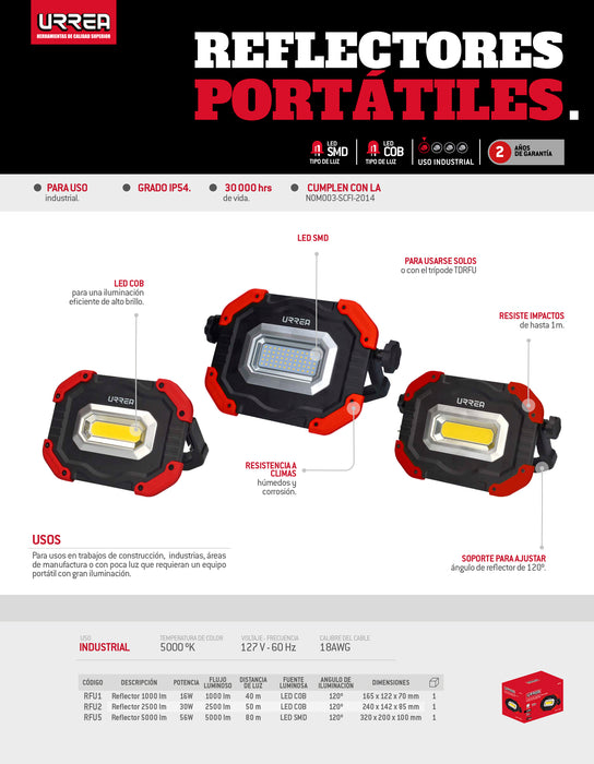 Reflector de LED COB 30 W de 2,500 lm Urrea