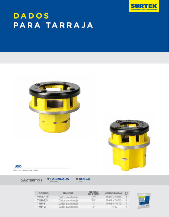 Dado para tarraja 2" NPT Surtek