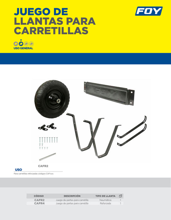 Juego de accesorios para carretilla con llanta neumática reforzada de 4 capas Foy