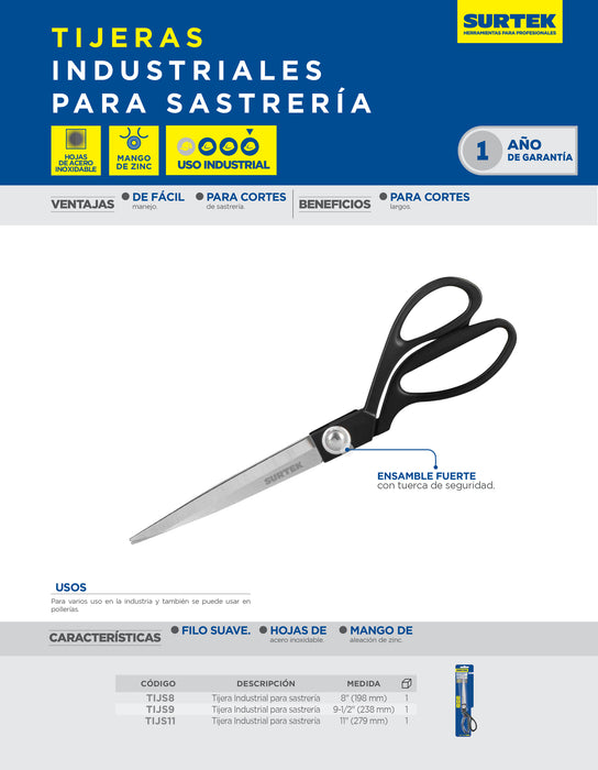Tijeras industriales 9-1/2" Surtek