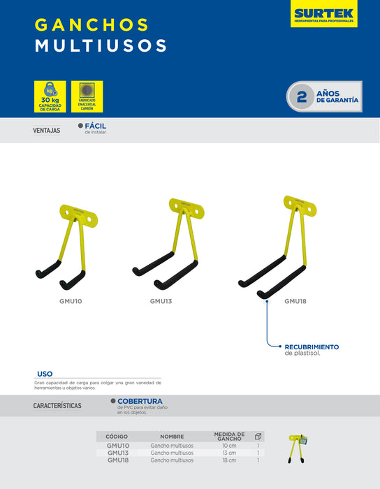 Gancho multiusos 13 cm Surtek
