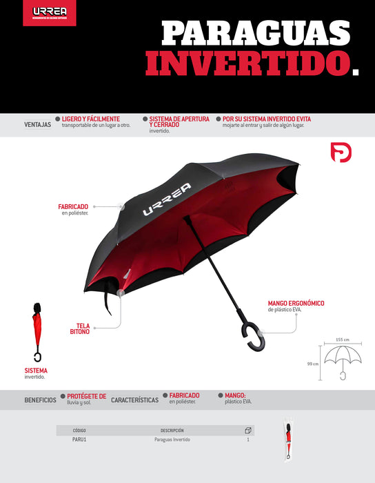 Paraguas invertido con mango ergonómico Urrea