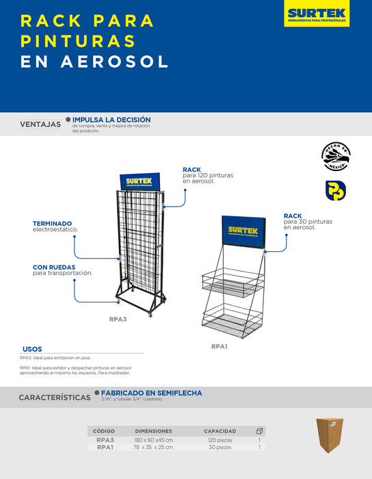 Rack despachador de mostrador para artículos 78 x 35 x 25 cm Surtek