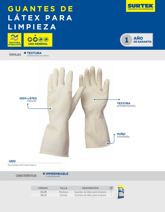 Guantes de látex para limpieza G Surtek