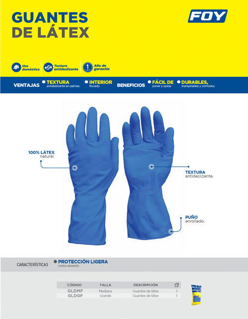 Guantes de látex domésticos M Foy