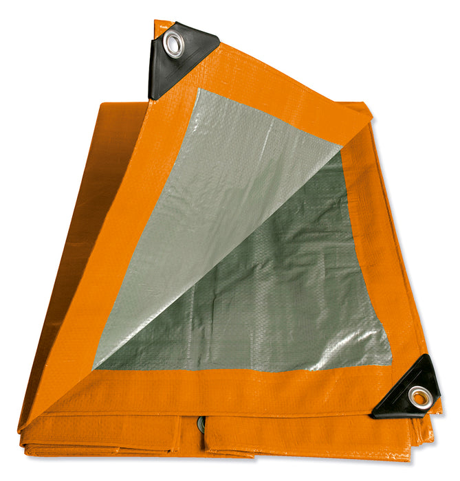 Lona de polietileno color naranja con fondo plata, 6.09 x 9.14 m Foy