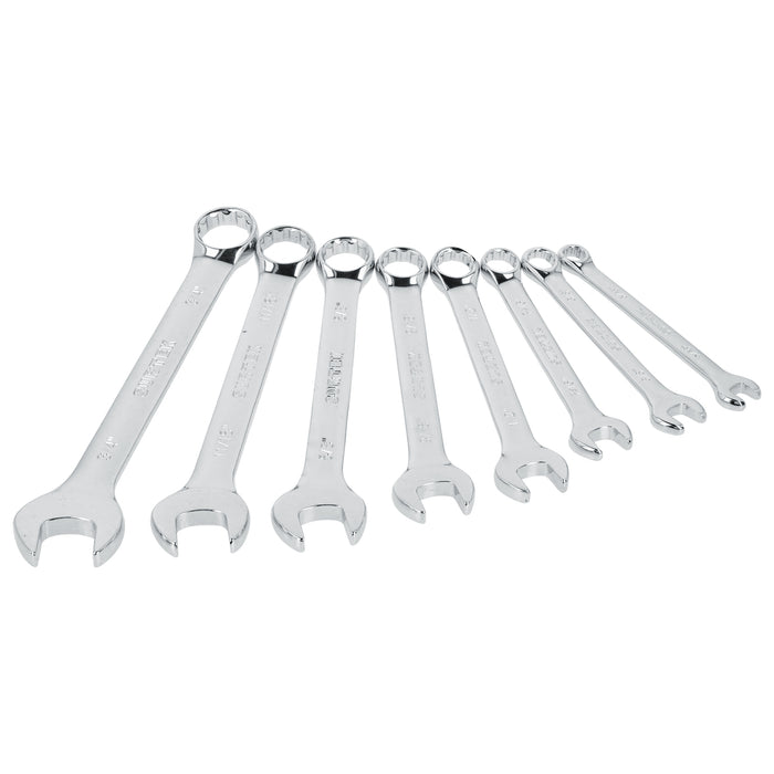 Juego de llaves combinadas pulido espejo en pulgadas, 12 puntas, 8 piezas en rack Surtek