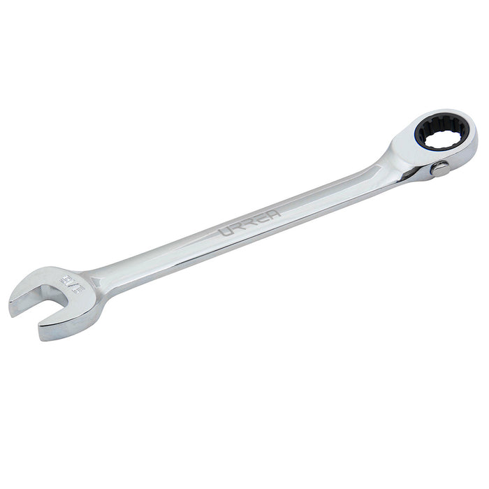 Llave combinada pulido espejo de matraca spline reversible en pulgadas, 9/16" Urrea