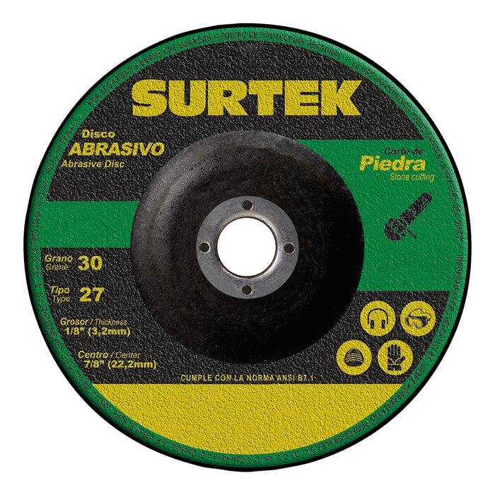 Disco abrasivo tipo 27 para piedra 9" x 1/8" Surtek