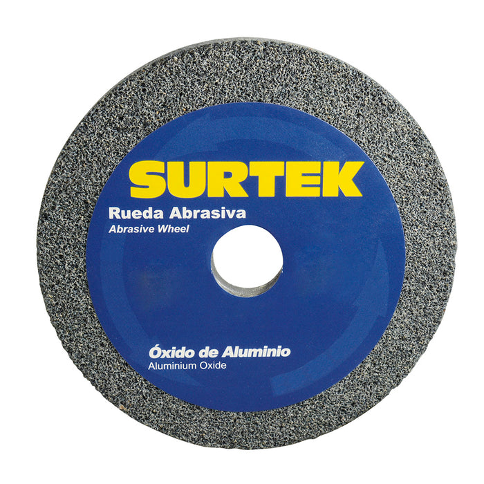 Rueda abrasiva de óxido de aluminio grano 60, 6" x 3/4" Surtek
