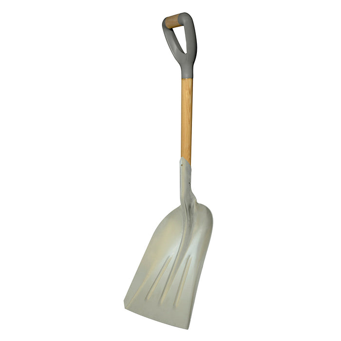 Pala sanitaria con mango de madera con puño contractor grip, cuchara de aluminio Surtek