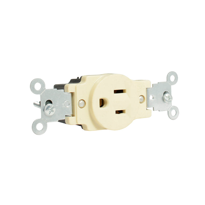 Contacto sencillo aterrizado, línea estándar, color marfil Surtek