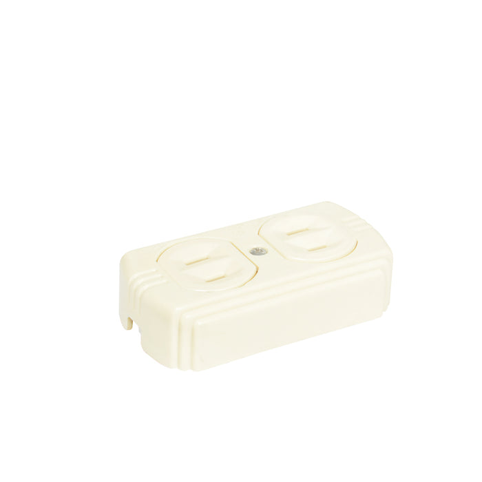 Contacto doble superficie polarizado, línea de sobreponer, color marfil Surtek