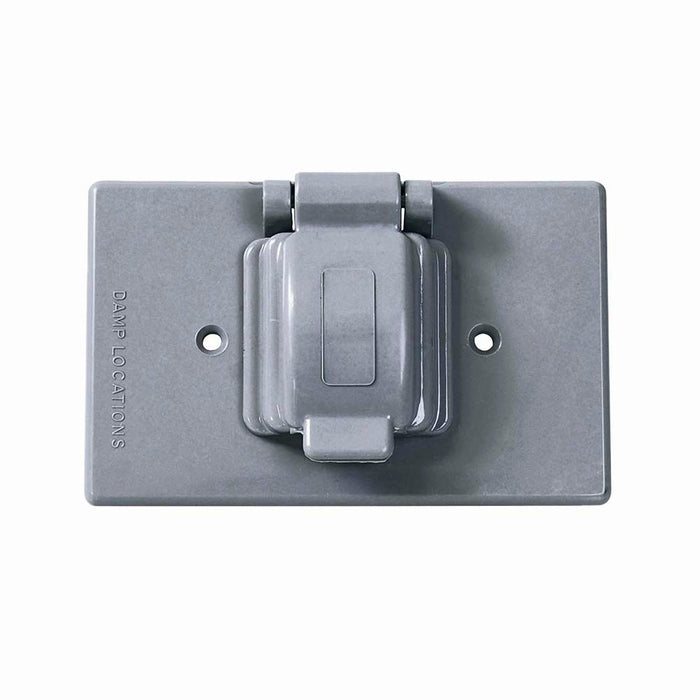 Placa sencilla plástica para intemperie, línea estándar, color gris Surtek