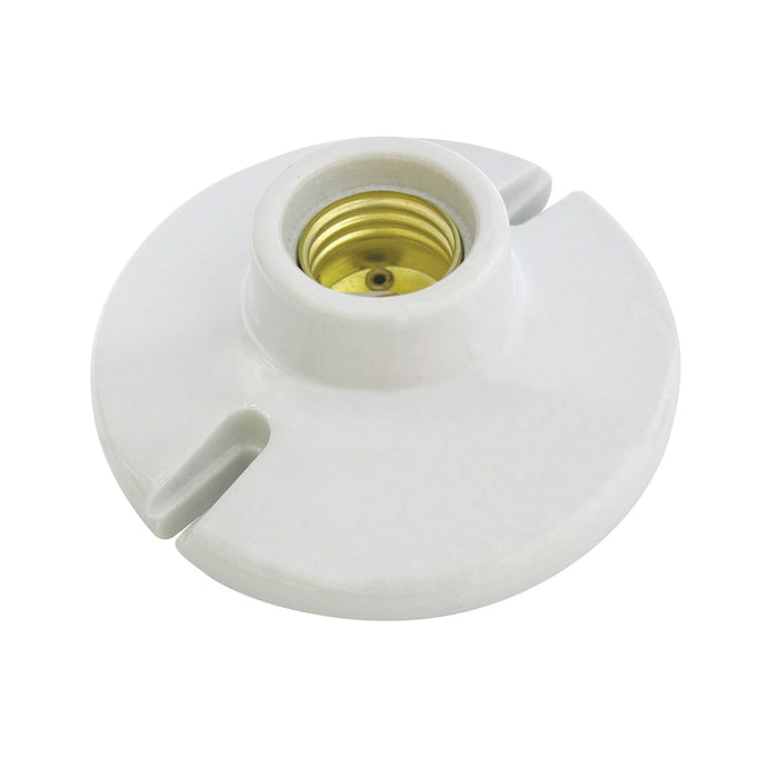 Portalámpara redonda de porcelana para techo 4", color blanco Surtek