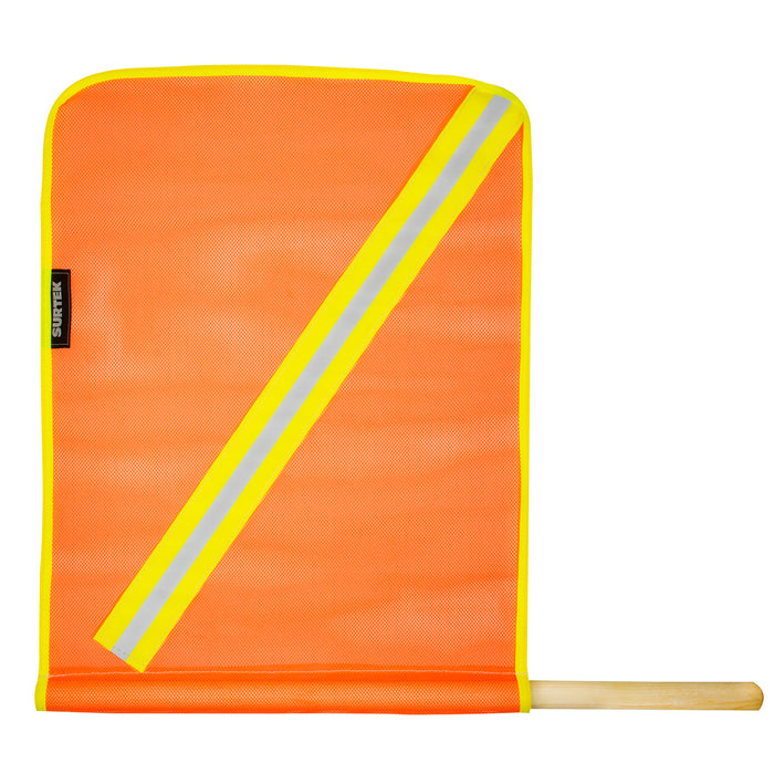 Banderín de malla plástica con reflejante y vástago de madera Surtek