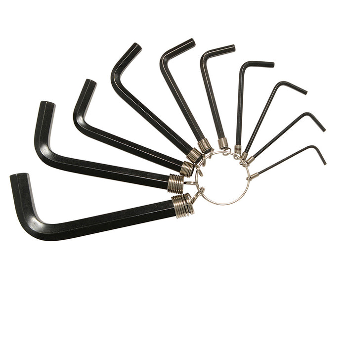 Juego de llaves hexagonales tipo "L", en pulgadas, 10 piezas en argolla Foy