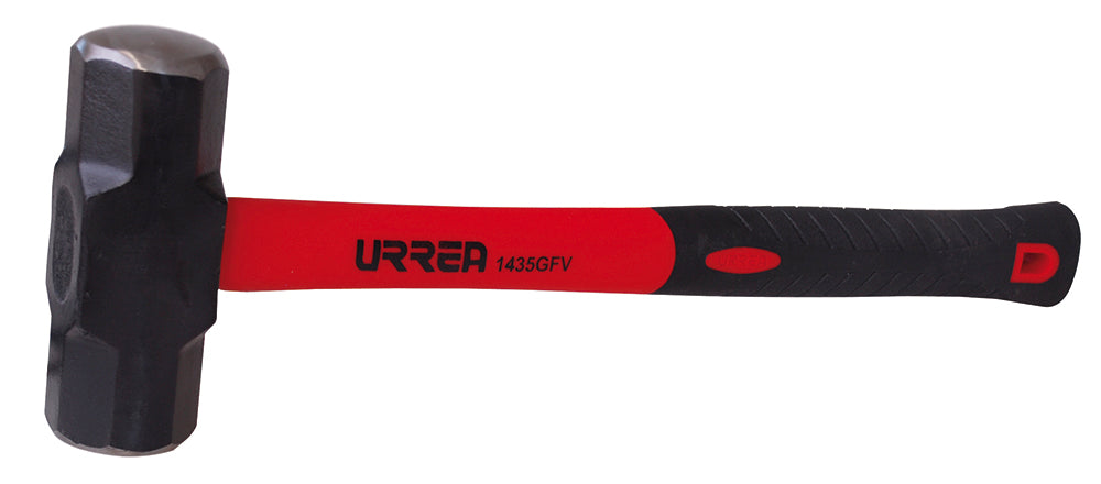 Marro octagonal cabeza maquinada con mango de fibra de vidrio de 15-1/4", 4 lb Urrea