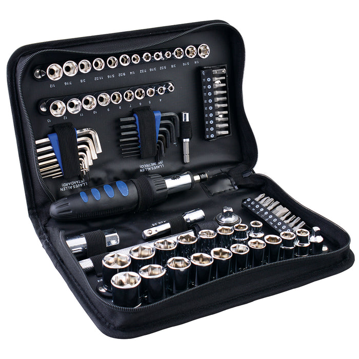 Juego combinado de herramienta 83 piezas, con estuche plástico Foy