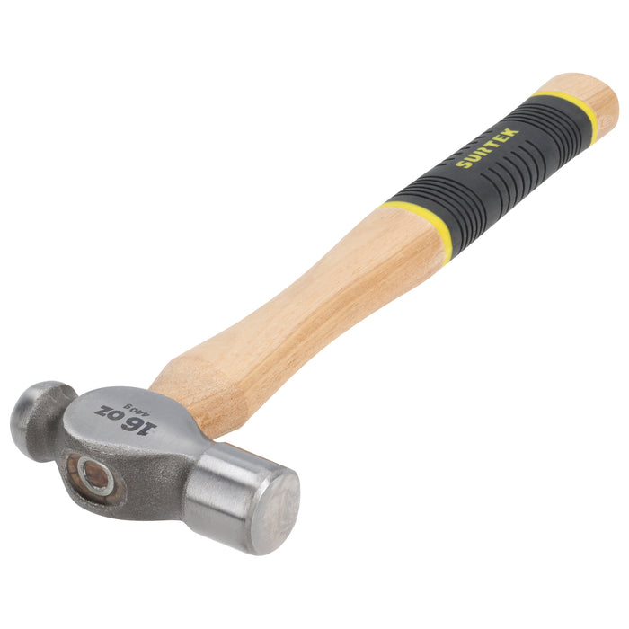 Martillo pulido de bola con mango de madera con grip de 13", 16 oz Surtek