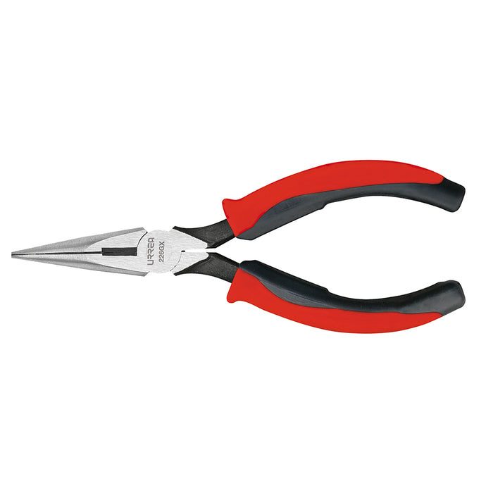 Pinza para electricista con mango bimaterial de 6-23/32" punta larga corte lateral sin res Urrea