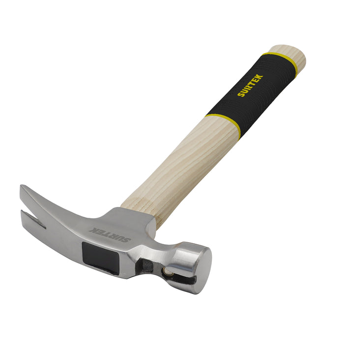 Martillo de uña recta pulido con mango de madera, 16 oz Surtek