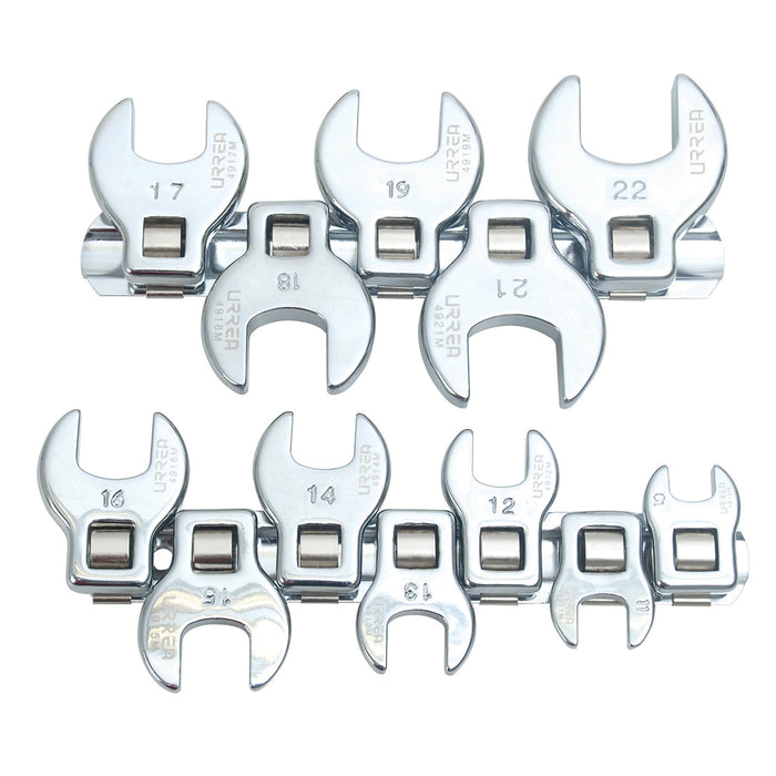 Juego de llaves pata de cuervo cuadro de 3/8", métricas, 12 piezas Urrea