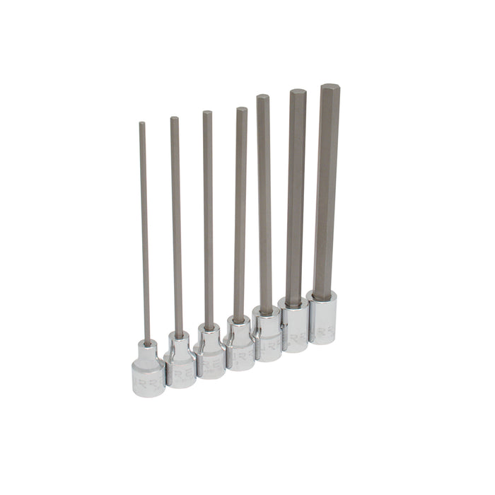 Juego de dados punta hexagonal extra larga cuadro de 3/8", en pulgadas, 7 piezas Urrea